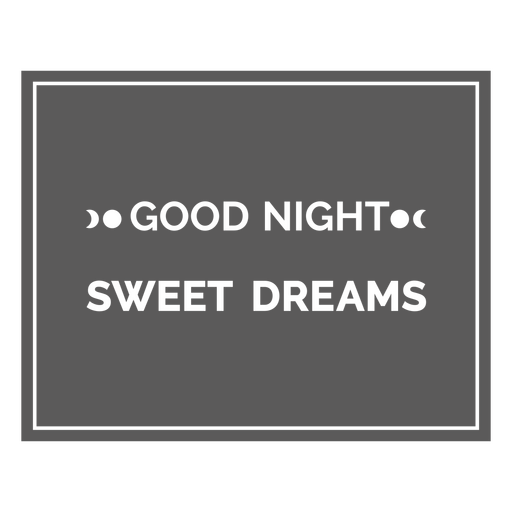 Las palabras buenas noches, dulces sueños. Diseño PNG