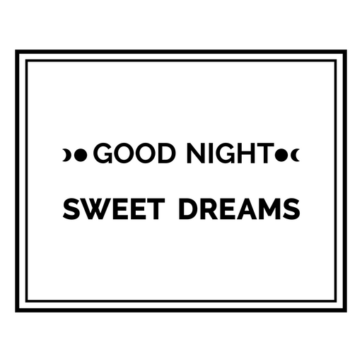 Design elegante de citação de boa noite com mensagem de bons sonhos Desenho PNG
