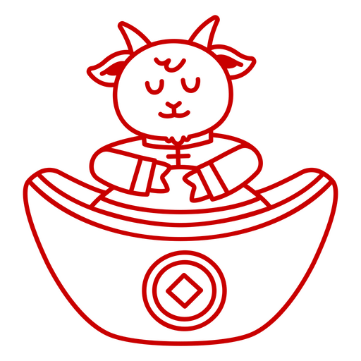 Design de ilustração de personagem de cabra adorável Desenho PNG