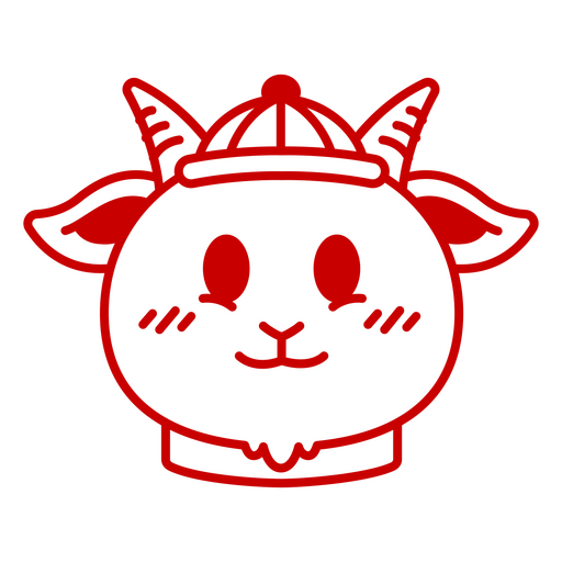 Red goat with horns PNG Design