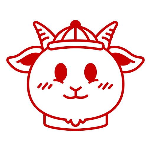 Red Goat With Horns PNG & SVG Design For T-Shirts