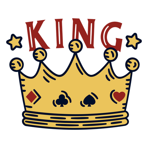 Crown with the word king on it PNG Design