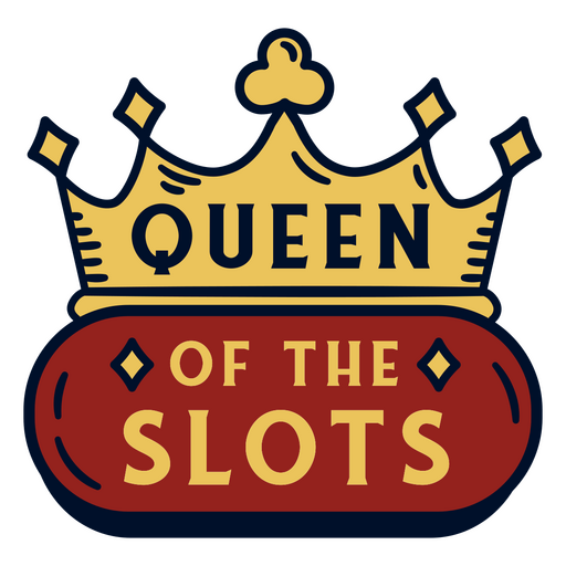 Queen of the slots crown badge PNG Design