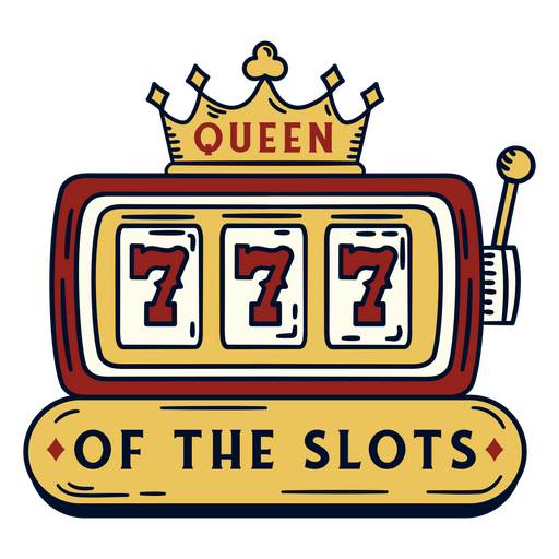 Queen of the slots 777 badge PNG Design