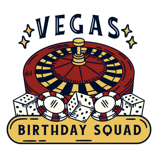 Vegas birthday squad casino badge PNG Design