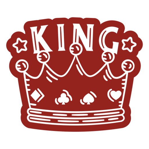 Red crown with the word king on it PNG Design