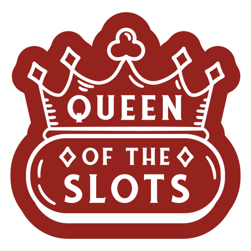 Queen of the slots red sticker PNG Design