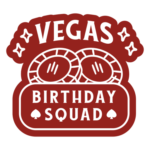 Vegas Geburtstagsteam Aufkleber PNG-Design