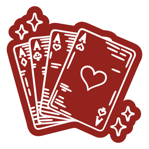 Conjunto de cartas de baralho com corações Desenho PNG