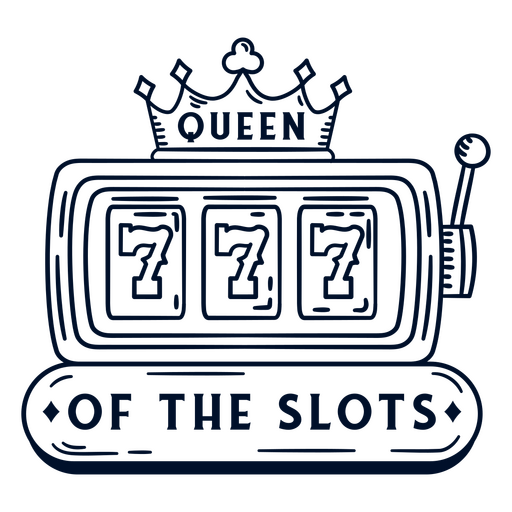 Queen of the slots badge PNG Design