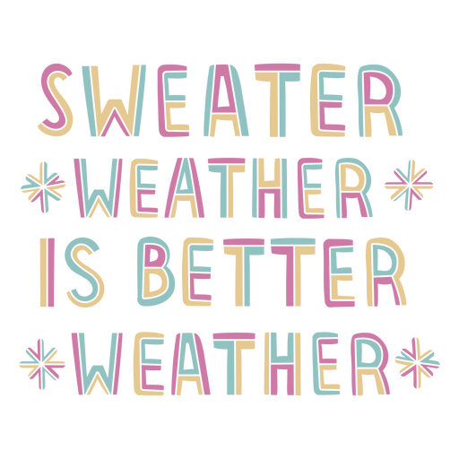 Sweater weather is better weather quote PNG Design