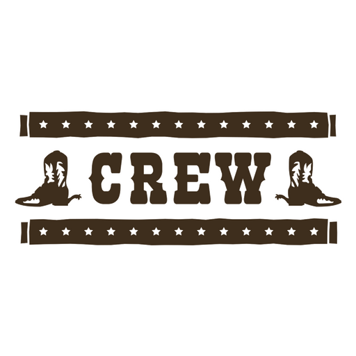 The word crew in brown PNG Design
