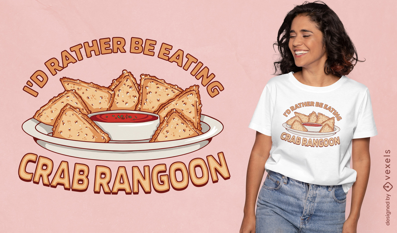 Crab Rangun köstliches Essen T-Shirt Design