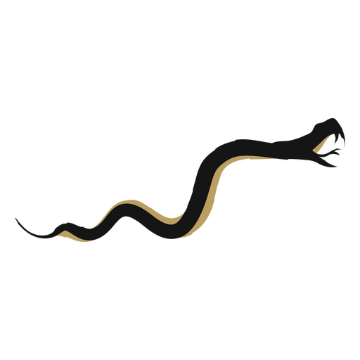 Cobra preta e dourada atacando Desenho PNG