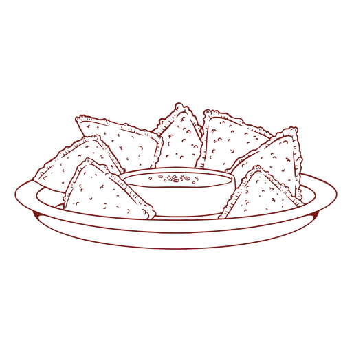 Delicious nachos with salsa illustration PNG Design
