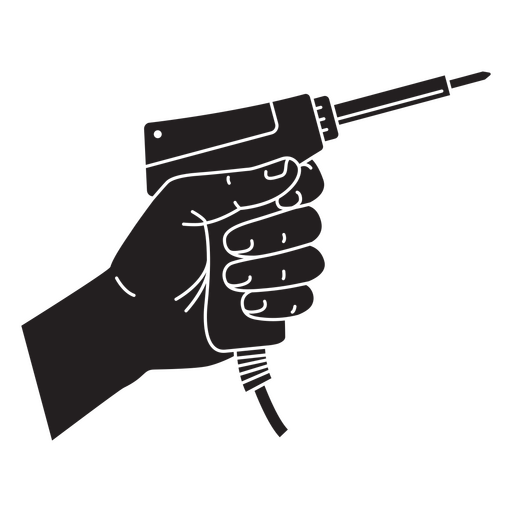 Diseño elegante de mano sosteniendo un destornillador. Diseño PNG