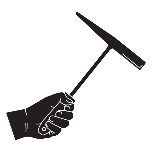 Minimalist hand holding a squeegee graphic design PNG Design