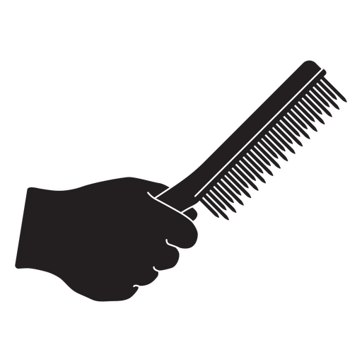 Stilvolle Hand, die eine Kammgrafik hält PNG-Design