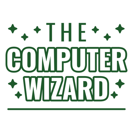 The computer wizard logo PNG Design