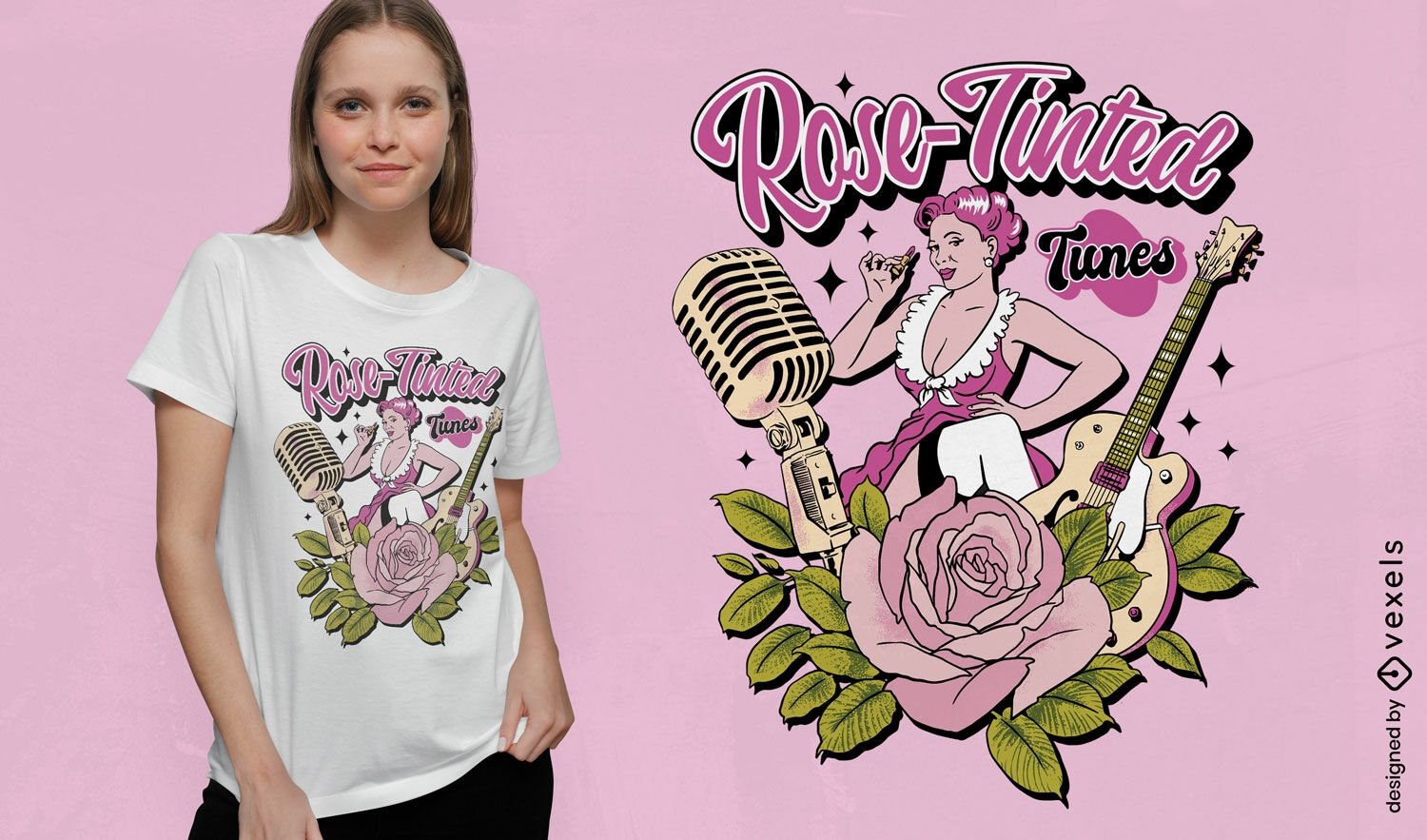 Rockabilly-Mädchen-T-Shirt-Design