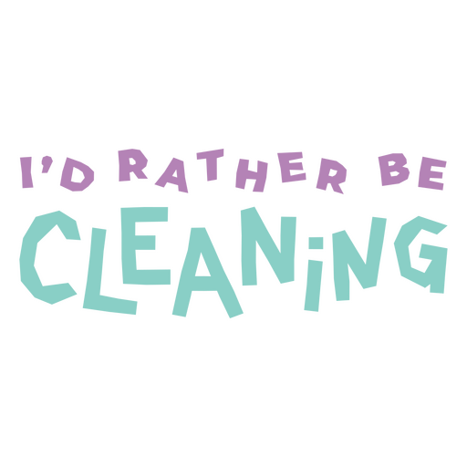 Eu prefiro estar limpando Desenho PNG