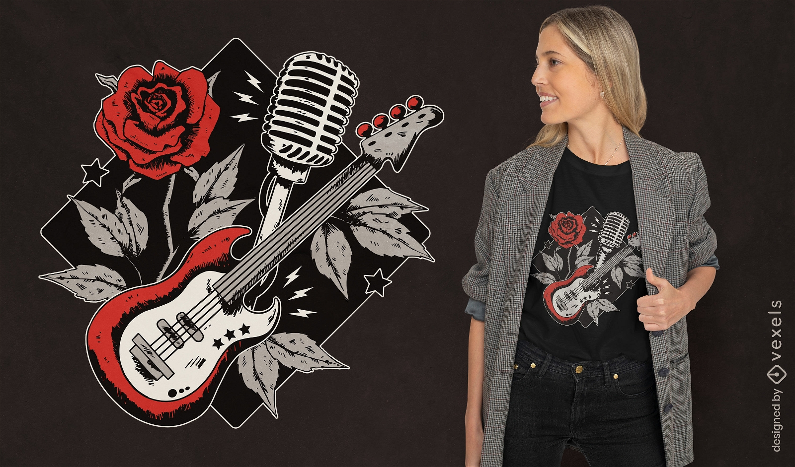 Rockabilly guitar t-shirt design