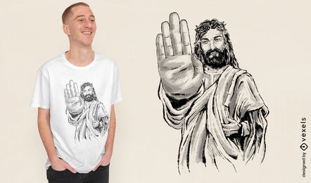 Jesus doing stop sign t-shirt design