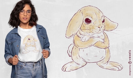 Cute angry bunny t-shirt design