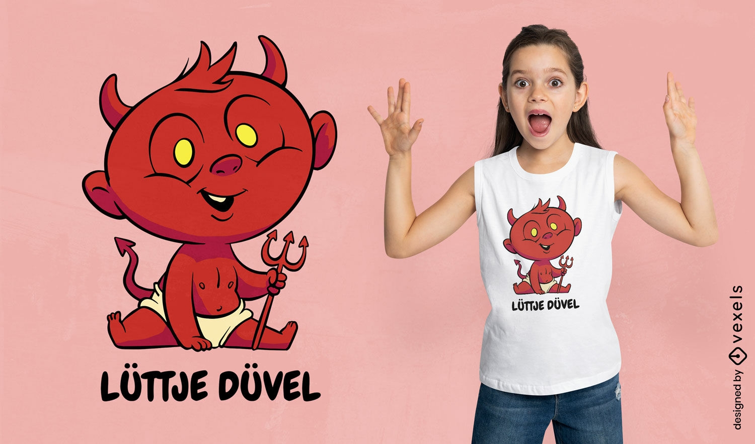 Design de camiseta do diabo do bebê