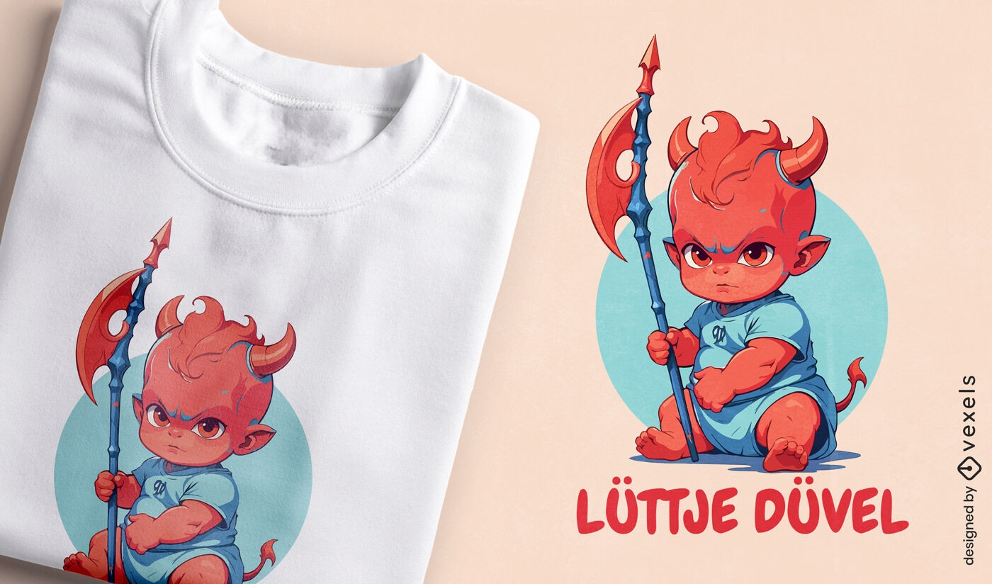 Design de camiseta do diabo bebê