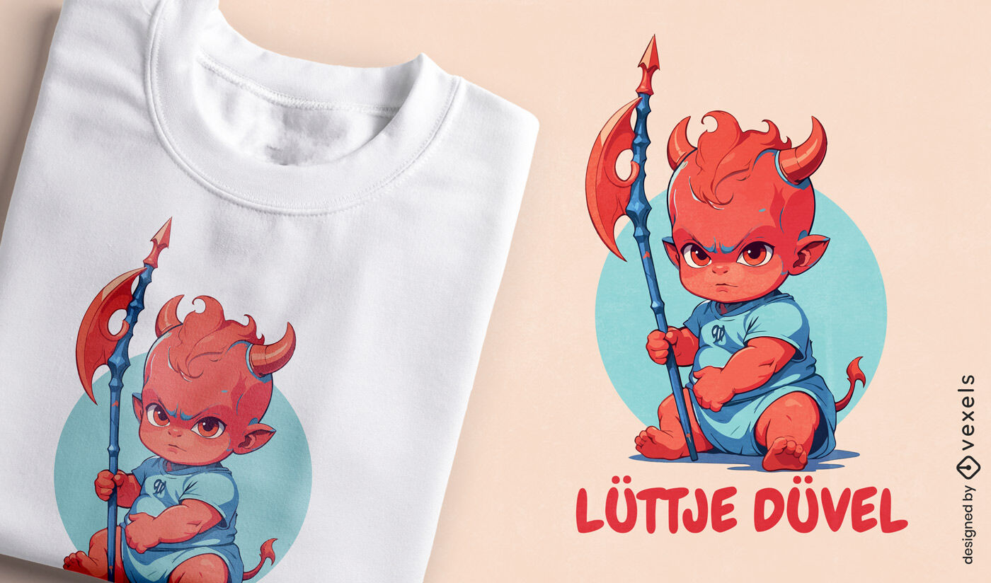 Diseño de camiseta bebe diablo.