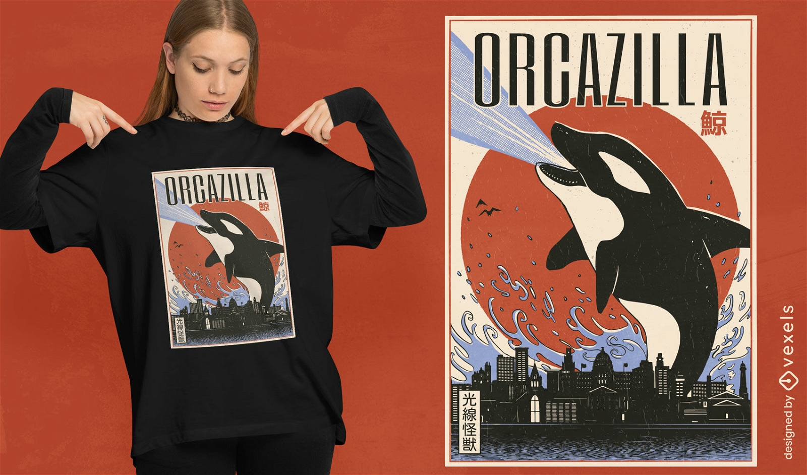 Design de camiseta monstro Orcazilla