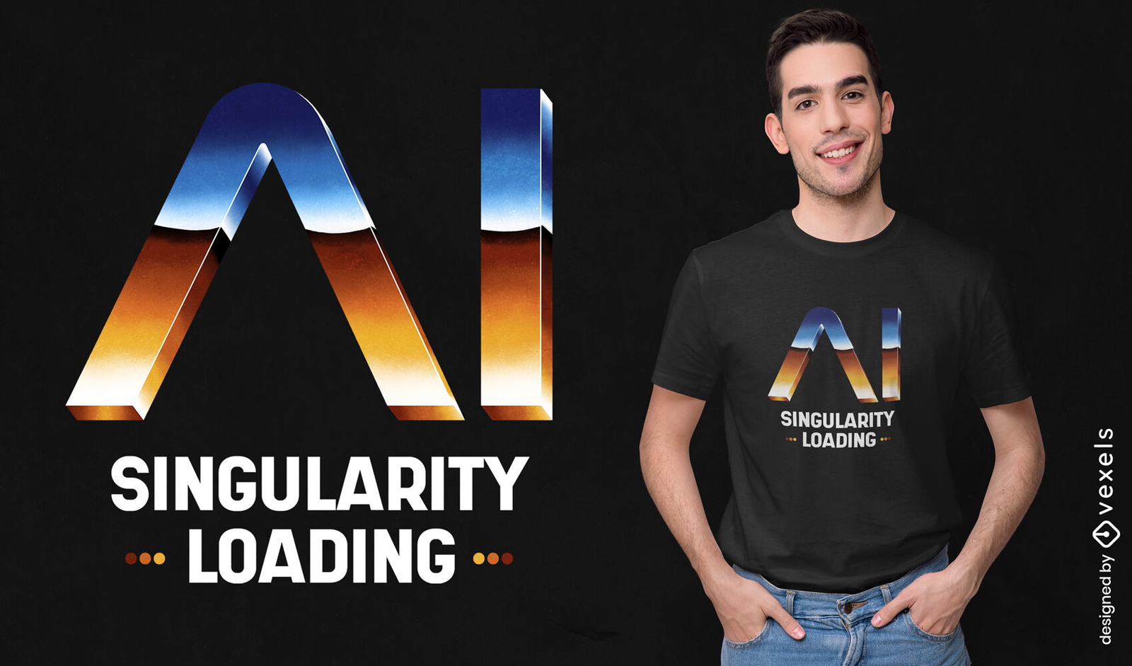 Design de camiseta com citação de inteligência artificial