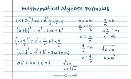 Mathematische Algebra-Formeln gesetzt
