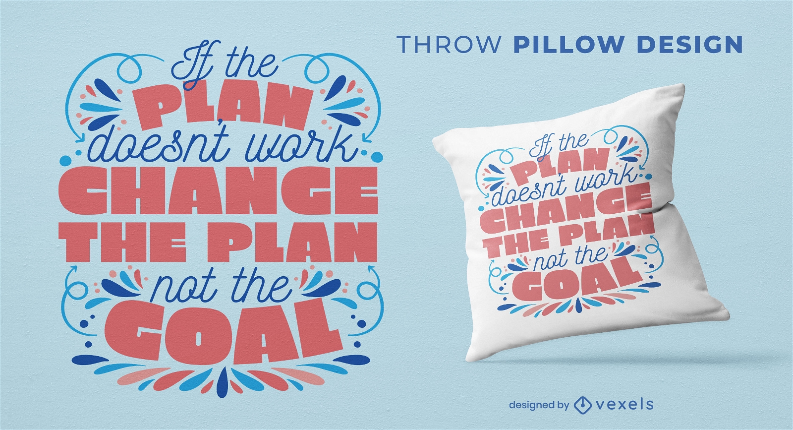 Plan and goal quote throw pillow design