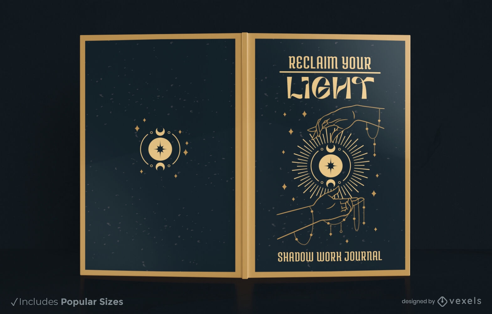 Design de capa de livro de diário de trabalho de luz e sombra