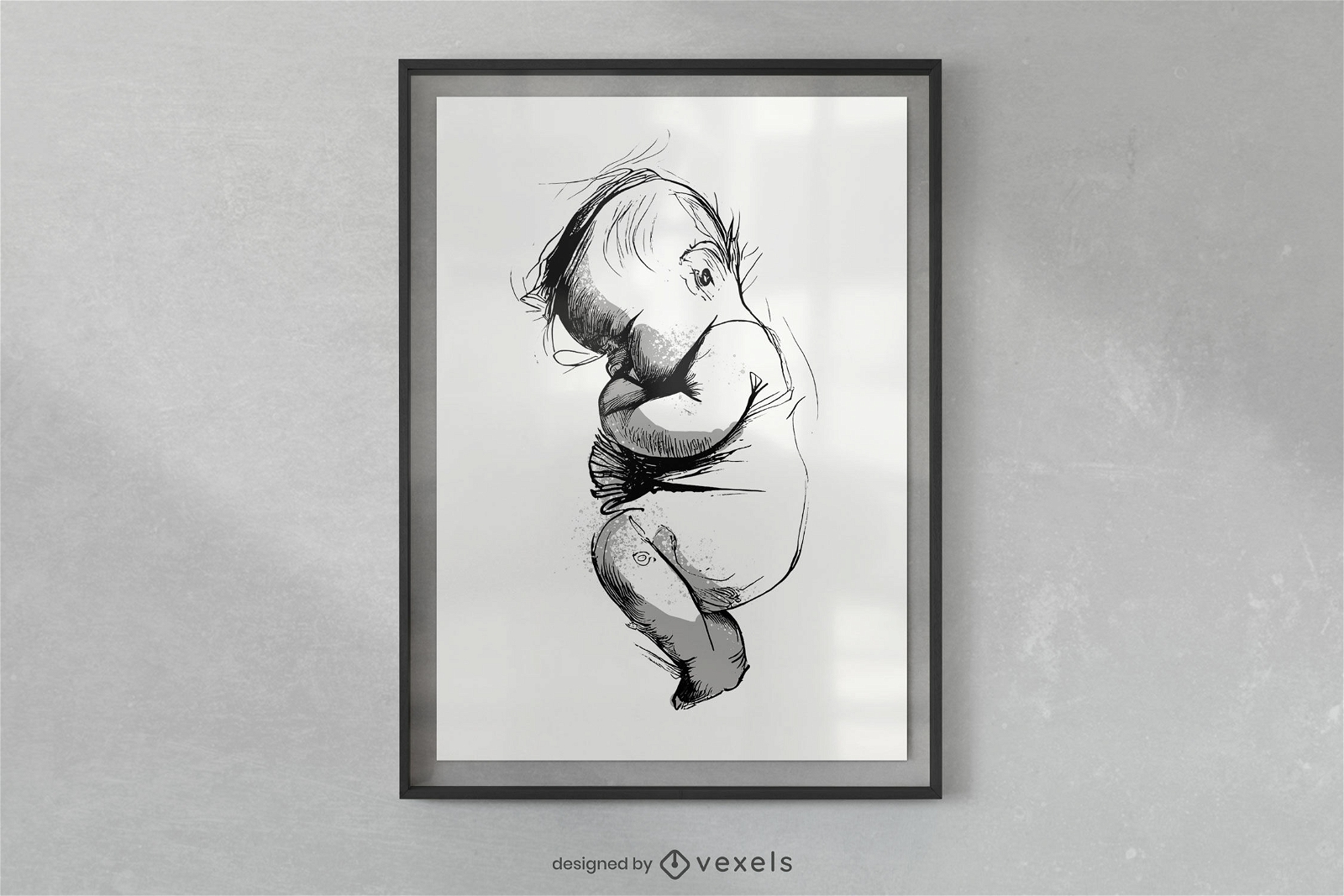 Diseño de cartel de boceto de bebé.