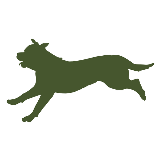 Green silhouette of a dog running PNG Design