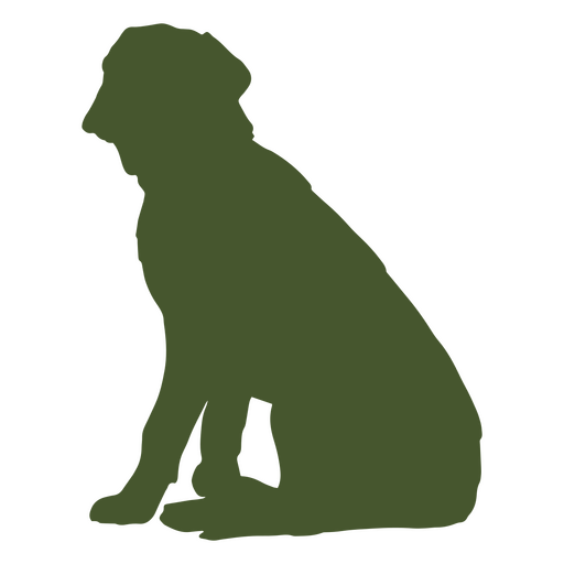 Grüne Silhouette eines sitzenden Hundes PNG-Design