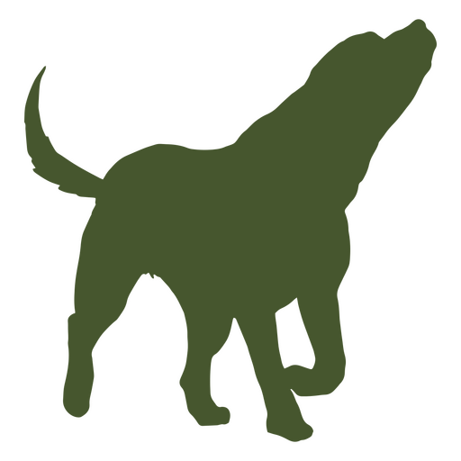 Silhouette of a green dog standing PNG Design