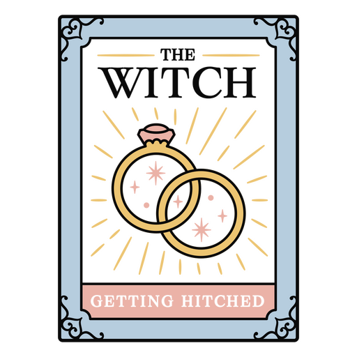 The witch getting hitched funny tarot PNG Design
