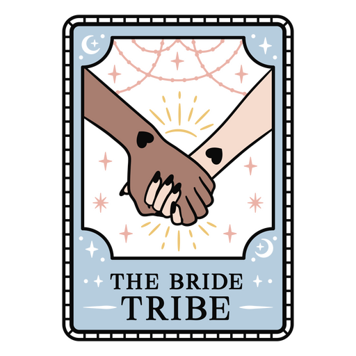 A tribo da noiva segurando a carta de tarô Desenho PNG