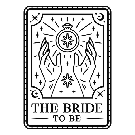 La novia será manos de cartas del tarot. Diseño PNG