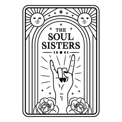 La carta del tarot de las hermanas del alma Diseño PNG