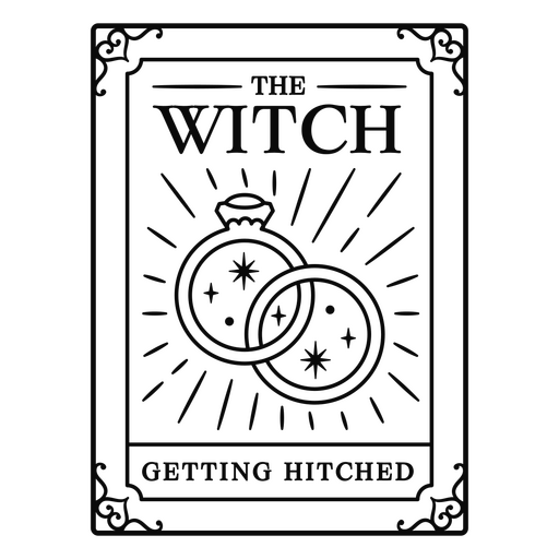 The witch getting hitched PNG Design
