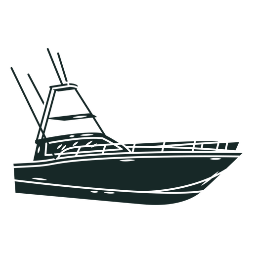 Schwarz-wei?e Zeichnung eines ausgeschnittenen Bootes PNG-Design