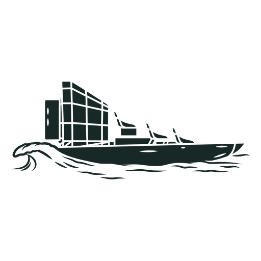 Small boat in the ocean PNG Design