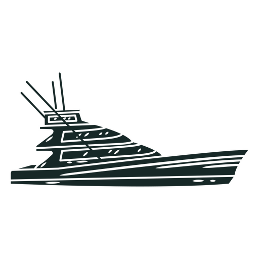 Vista lateral del barco recortada Diseño PNG