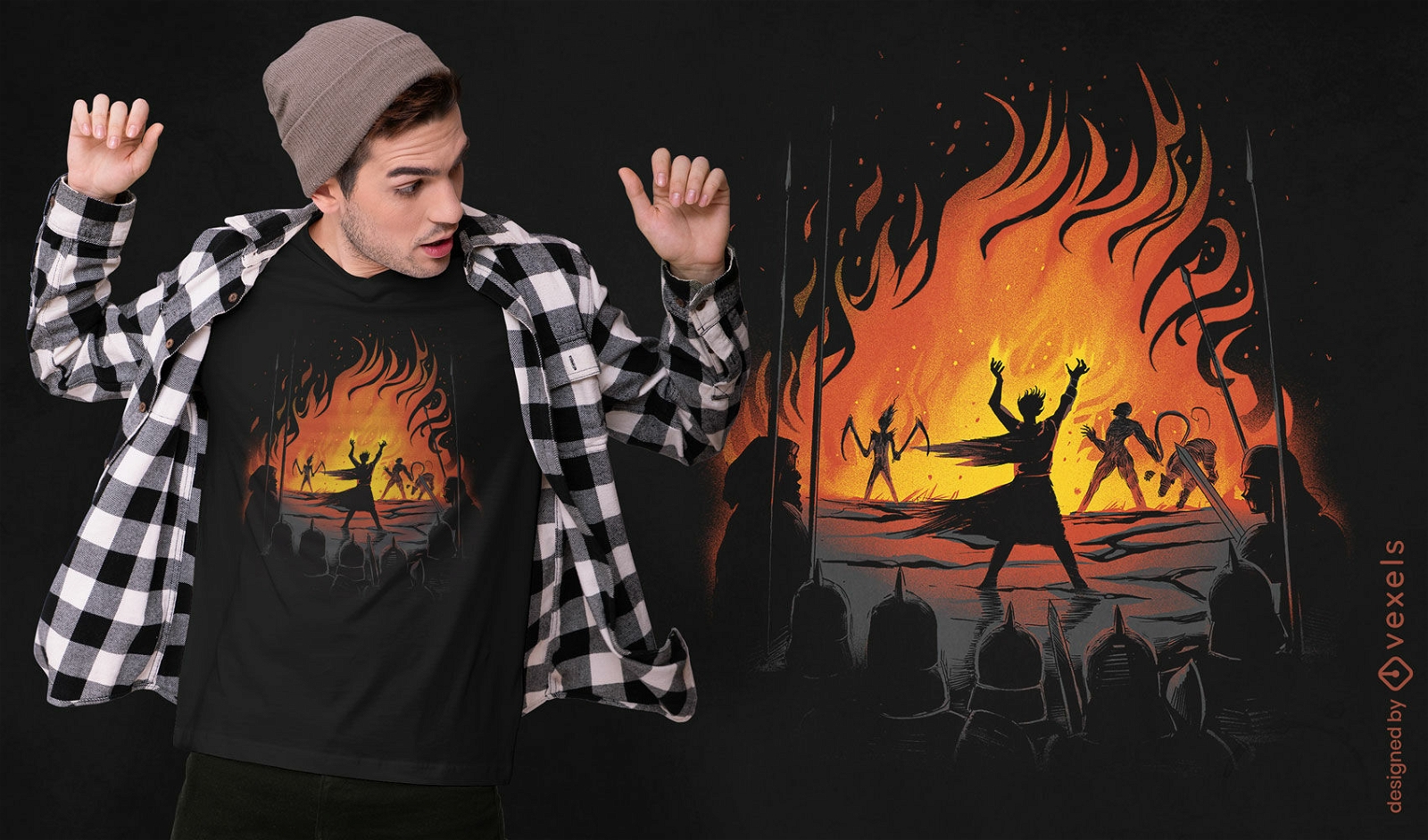 Wizard Casting Feuerwand T-Shirt Design