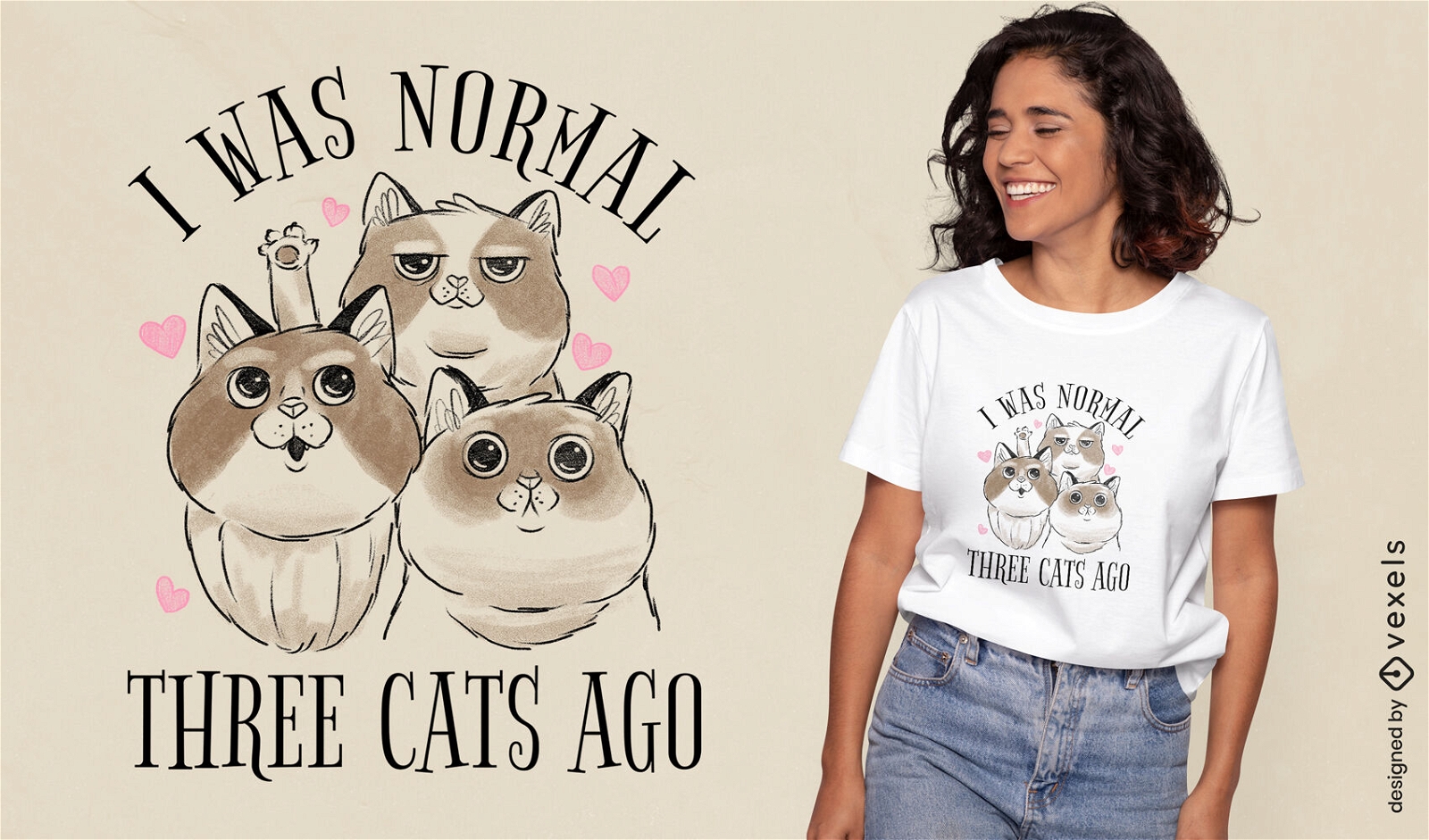 Normal before cats quote t-shirt design